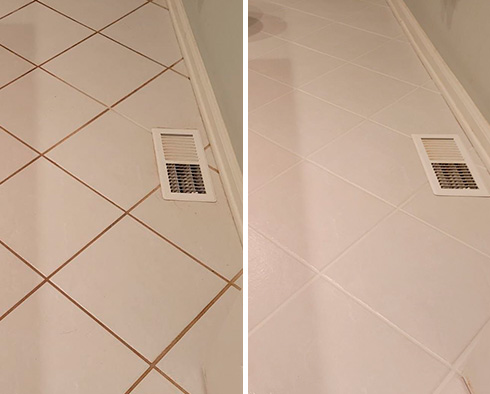 Kitchen Tiles Before and After Our Carmel Grout Sealing Service