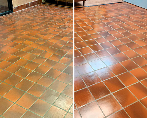 Office Floor Before and After Our Carmel Tile Cleaning Service