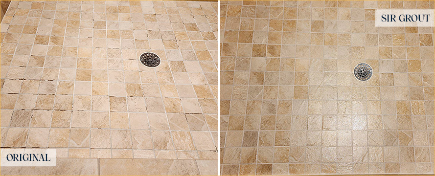Shower Before and After Our Indianapolis Tile and Grout Cleaners Work