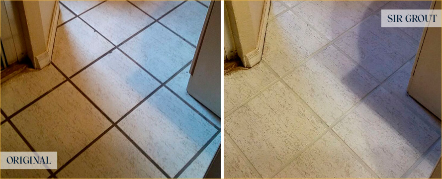 Tiles Before and After Our Carmel Grout Cleaning Services