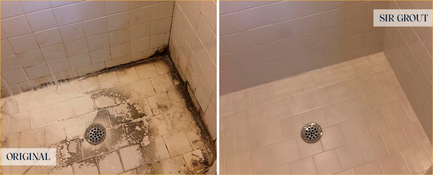 Shower Before and After Our Indianapolis Tile and Grout Cleaners Work